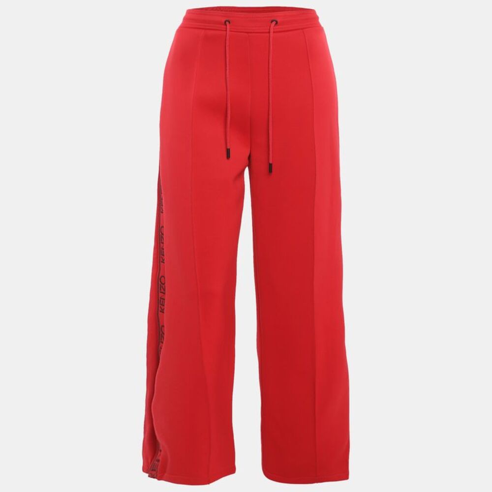 Kenzo Red Jersey Logo Stripe Panel Track Pants M